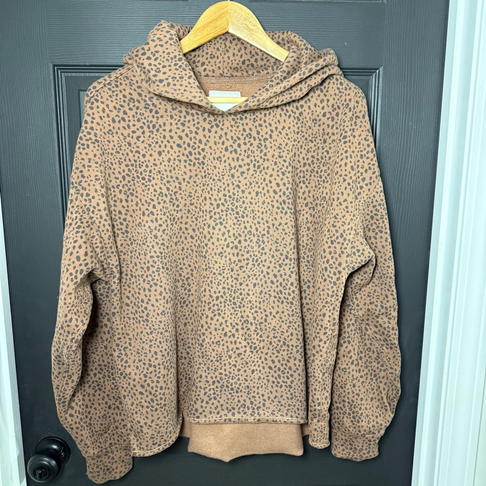 Abercrombie & Fitch Brown Leopard Print Scoop Neck Sweater